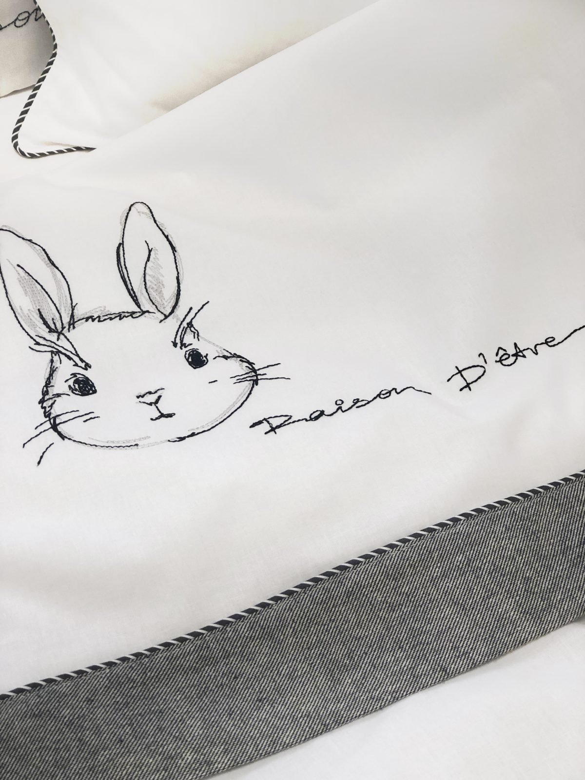 Σετ Σεντόνια Κούνιας Rabbit de Niro (με γκρι φάσα για αγόρι) 120x160 Raison D’etre - Image 4