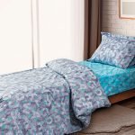 Σετ σεντόνια μονά Letters Art 6125  170x240  Γαλάζιο,Γκρι   Beauty Home