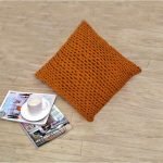 Διακοσμητικό Hand Knit Μαξιλάρι με γέμιση Mustard