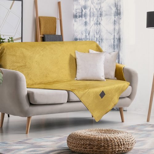 Ριχτάρι Διθέσιο Velvety 180x250 Art 8412 Ώχρα Beauty Home