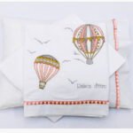 Σετ Σεντόνια Λίκνου Hot Air Balloon Ροζ 70x110 Raison D’etre