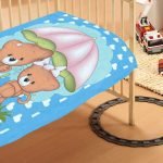 ΚΟΥΒΕΡΤΑ bebe Rainy Bears 05 110Χ140 Sky blue Βελουτέ polyester