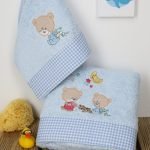 ΠΕΤΣΕΤΑ ΣΕΤ 2 τεμ bebe HAPPY BEARS 19 30X50,70X140 ΣΙΕΛ Cotton 100%