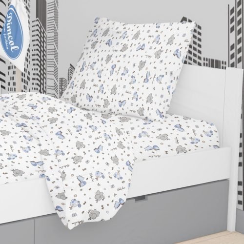 ΜΑΞΙΛΑΡΟΘΗΚΗ ΕΜΠΡΙΜΕ kids Elephant 174 50Χ70 Blue Cotton 100%
