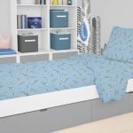 ΣΕΝΤΟΝΙΑ ΕΜΠΡΙΜΕ ΣΕΤ 3 τεμ kids Birds 14 160Χ240 Sky blue Flannel cotton 100%