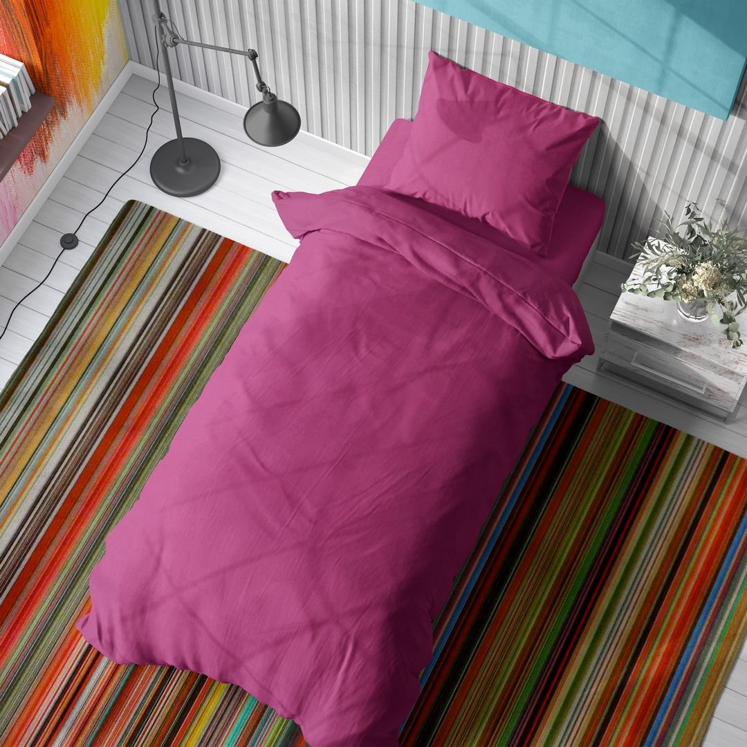 0003610_Sku_1932615206249930 ΣΕΝΤΟΝΙΑ ΣΕΤ 3 τεμ Solid 499 160Χ240 Fuchsia Cotton 100% - Image 1