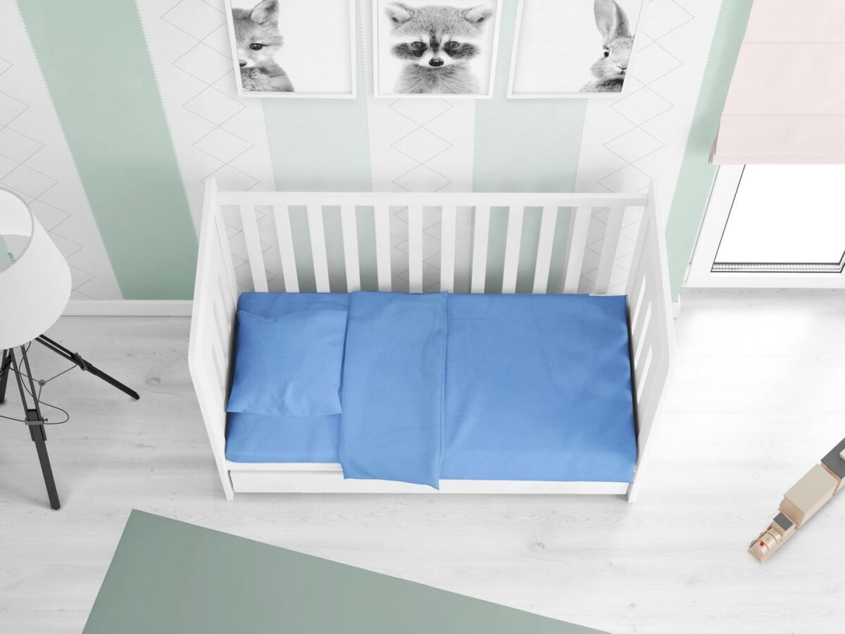 0003613_Sku_1912617606249882 ΣΕΝΤΟΝΙΑ ΣΕΤ 3 τεμ bebe Solid 498 120Χ160 Sky blue Cotton 100% - Image 1