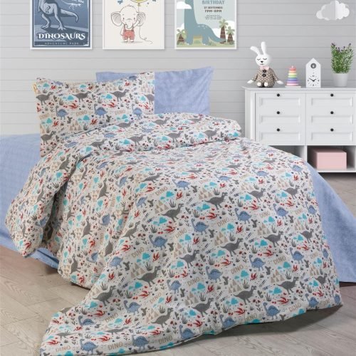 ΠΑΠΛΩΜΑ ΕΜΠΡΙΜΕ kids Dino 309 160Χ240 White-Blue Cott/Pol 70/30
