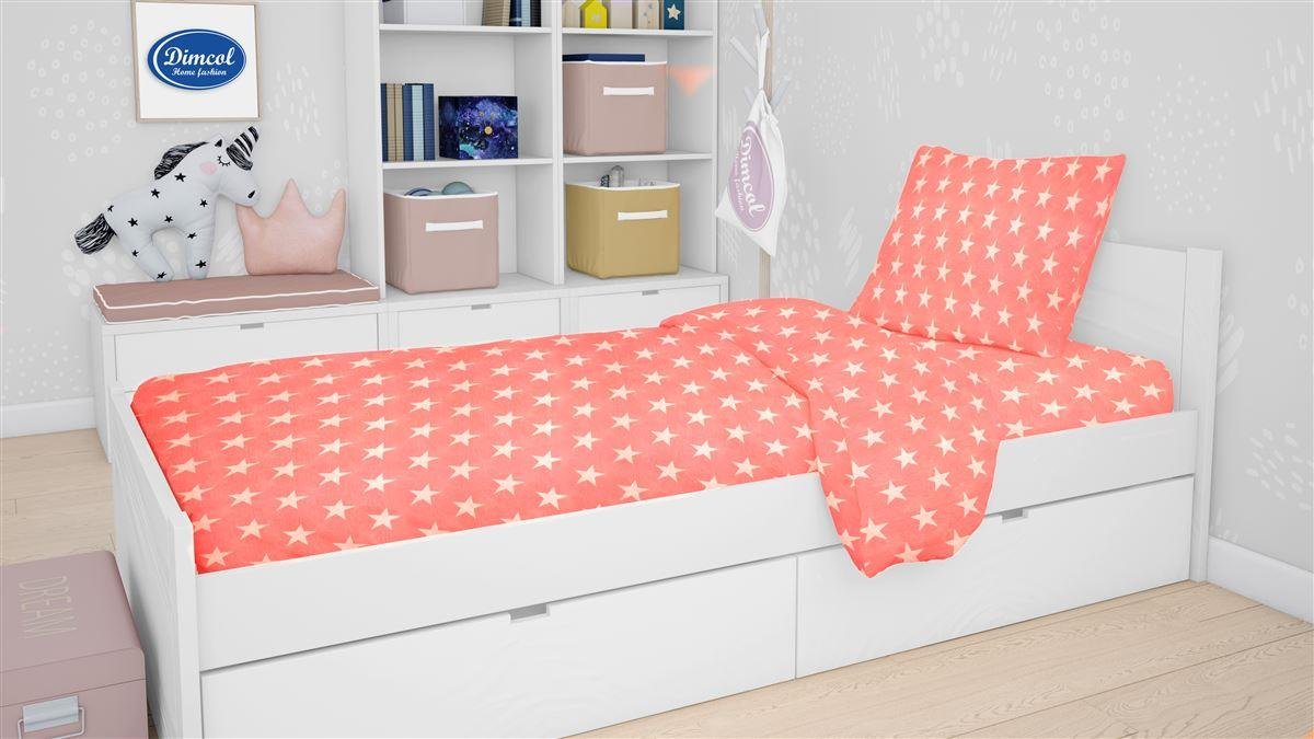 0005265_SKU_32111123012 ΠΑΠΛΩΜΑ ΕΜΠΡΙΜΕ kids Star 34 160Χ240 Coral Cotton 100% - Image 1