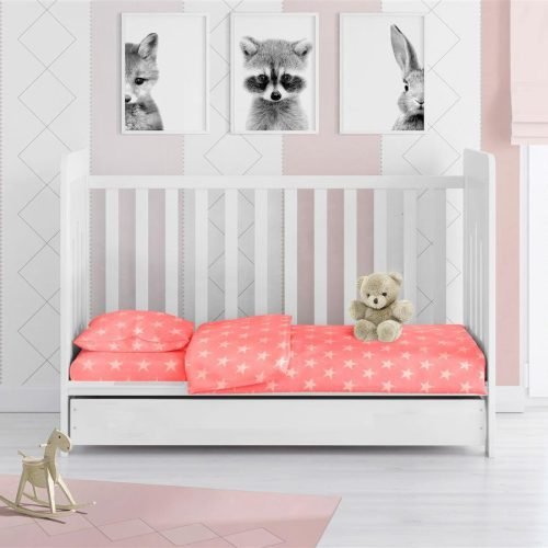ΠΑΠΛΩΜΑΤΟΘΗΚΗ ΕΜΠΡΙΜΕ bebe Star 34 120X160 Coral Cotton 100%