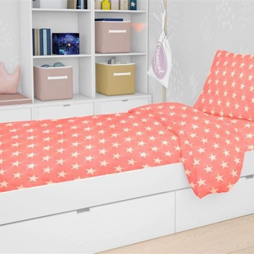 ΣΕΝΤΟΝΙΑ ΕΜΠΡΙΜΕ ΣΕΤ 3 τεμ kids Star 34 160Χ240 Coral Cotton 100%