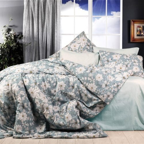 ΣΕΝΤΟΝΙΑ ΕΜΠΡΙΜΕ ΣΕΤ 4 τεμ Ήρα 425 240X270 White-Denim Blue Cott/Pol 70/30
