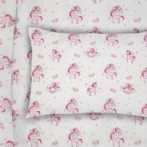 ΜΑΞΙΛΑΡΟΘΗΚΗ ΕΜΠΡΙΜΕ bebe Unicorn 208 35X45 White-Pink Cotton 100%