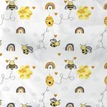 ΠΑΝΑ ΧΑΣΕ bebe Honey Bee 545 80X80 White-Yellow 100% Cotton