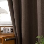 Κουρτίνα μεσαίας σκίασης με 8 μεταλλικούς κρίκους Illusion Art 8445 140x270 Καφέ Beauty Home - Image 11