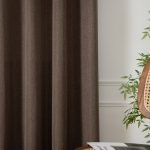 Κουρτίνα μεσαίας σκίασης με 8 μεταλλικούς κρίκους Illusion Art 8445 140x270 Καφέ Beauty Home - Image 3