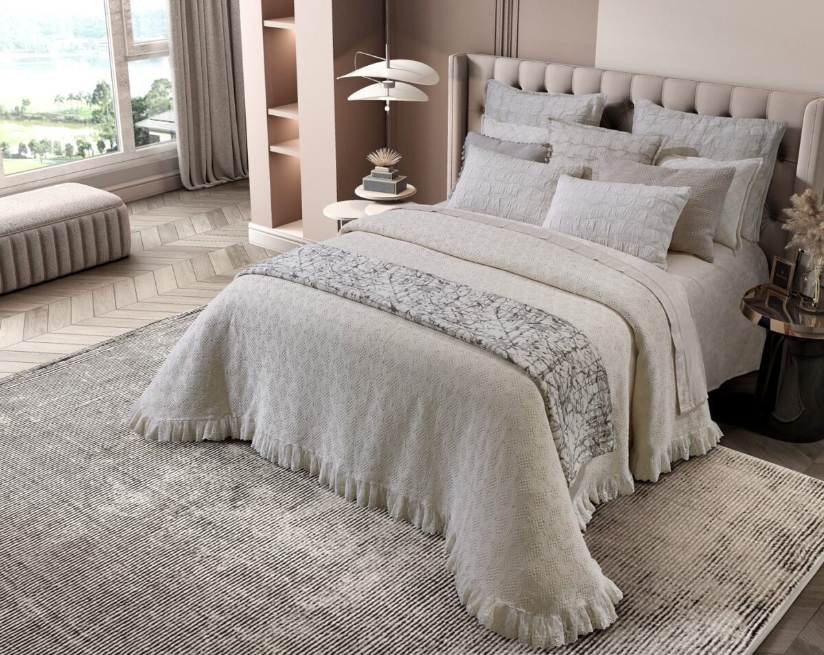 Βαμβακερή Πλεκτή Κουβέρτα Υπέρδιπλη Diamond 230x260 (5 Χρώματα) - Image 2