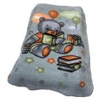 ΚΟΥΒΕΡΤΑ ΒΕΛΟΥΤΕ ΠΟΛΥΤΕΛΕΙΑΣ bebe Studying Bear 38 110X140 Light Grey 100% Polyester