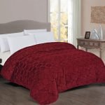 Κουβερτοπάπλωμα Γούνα-Sherpa 730 gsm 1830 Bordeaux 160X220 100% Polyester