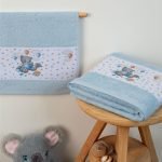 ΠΕΤΣΕΤΑ Με Ψηφιακή Εκτύπωση Σετ 2 τεμ bebe Studying Bear 36 30X50,70X140 Σιελ 100% Cotton