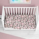 ΚΑΤΩΣΕΝΤΟΝΟ ΜΕ ΛΑΣΤΙΧΟ bebe Panda Bear 97 0,70X1,40X0,15 Pink 100% Cotton Flannel