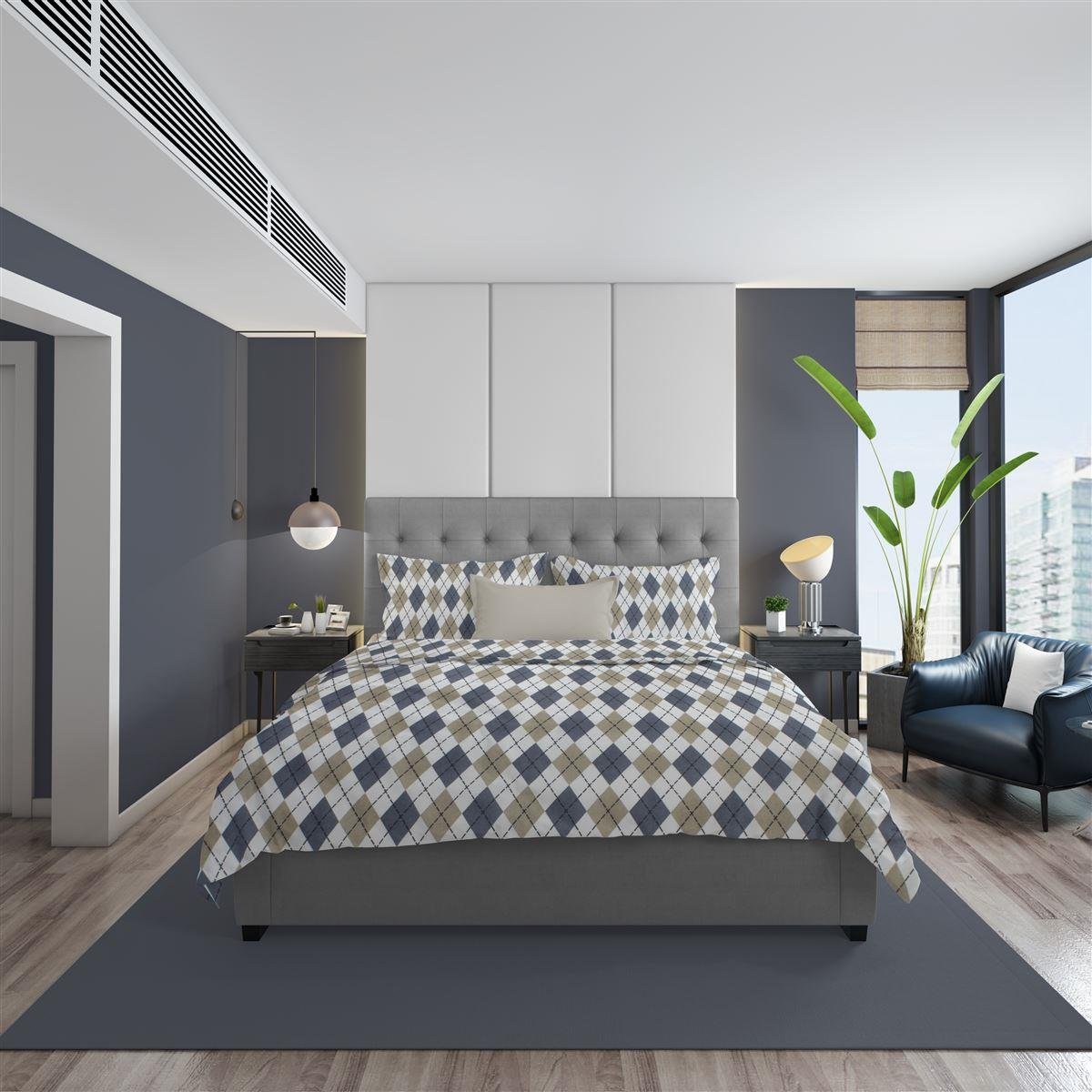 0007239_SKU_33210823001 ΠΑΠΛΩΜΑΤΟΘΗΚΗ ΕΜΠΡΙΜΕ Diamond 327 160X240 Blue 100% Cotton Flannel - Image 1