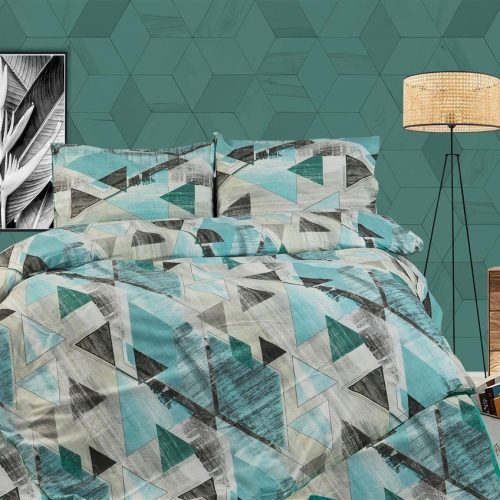 ΠΑΠΛΩΜΑΤΟΘΗΚΗ ΕΜΠΡΙΜΕ Geometrical 332 160X240 Petrol 100% Cotton Flannel
