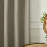 Beauty Home Κουρτίνα Blackout Jacquard σκίασης με 8 μεταλλικούς κρίκους Glare Art 8444 140x270 Άμμου - Image 3