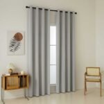 Κουρτίνα Full Blackout σκίασης με 8 κρίκους Total Art 8446 140x270 Ασημί Beauty Home - Image 3