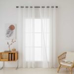 Κουρτίνα γάζα μονόχρωμη με 8 μεταλλικούς κρίκους Sharp Art 8448 140x270 Εκρού Beauty Home - Image 7