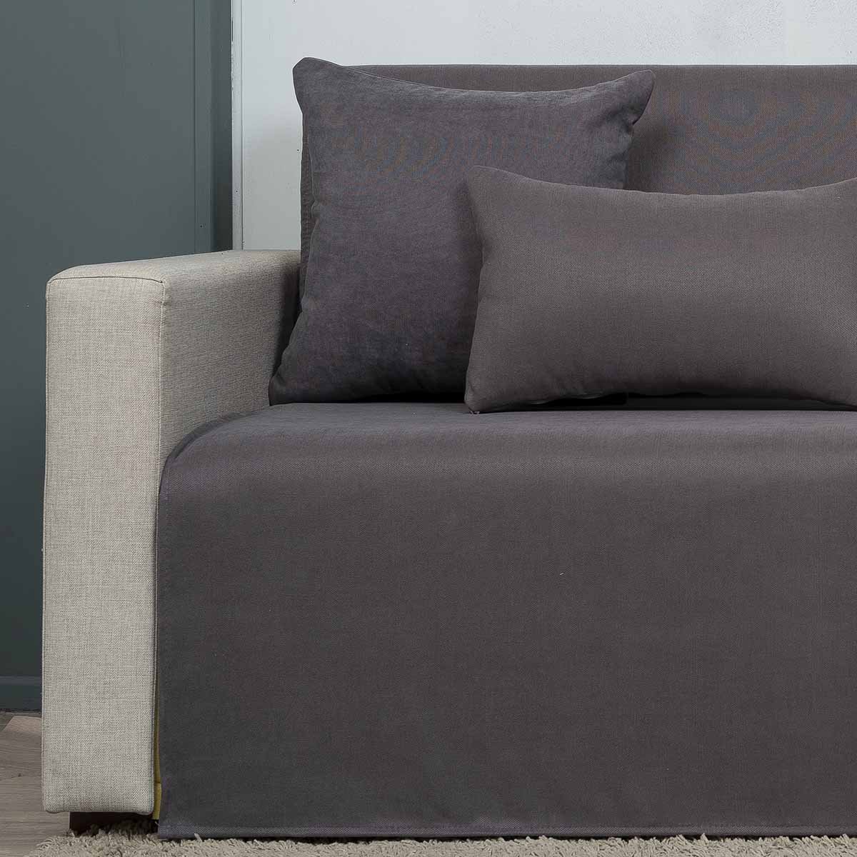 Ριχτάρι-Cozy-Ανθρακί6 Ριχτάρι διθέσιου (180X240) Cotone Cozy Γκρι σκούρο - Image 1