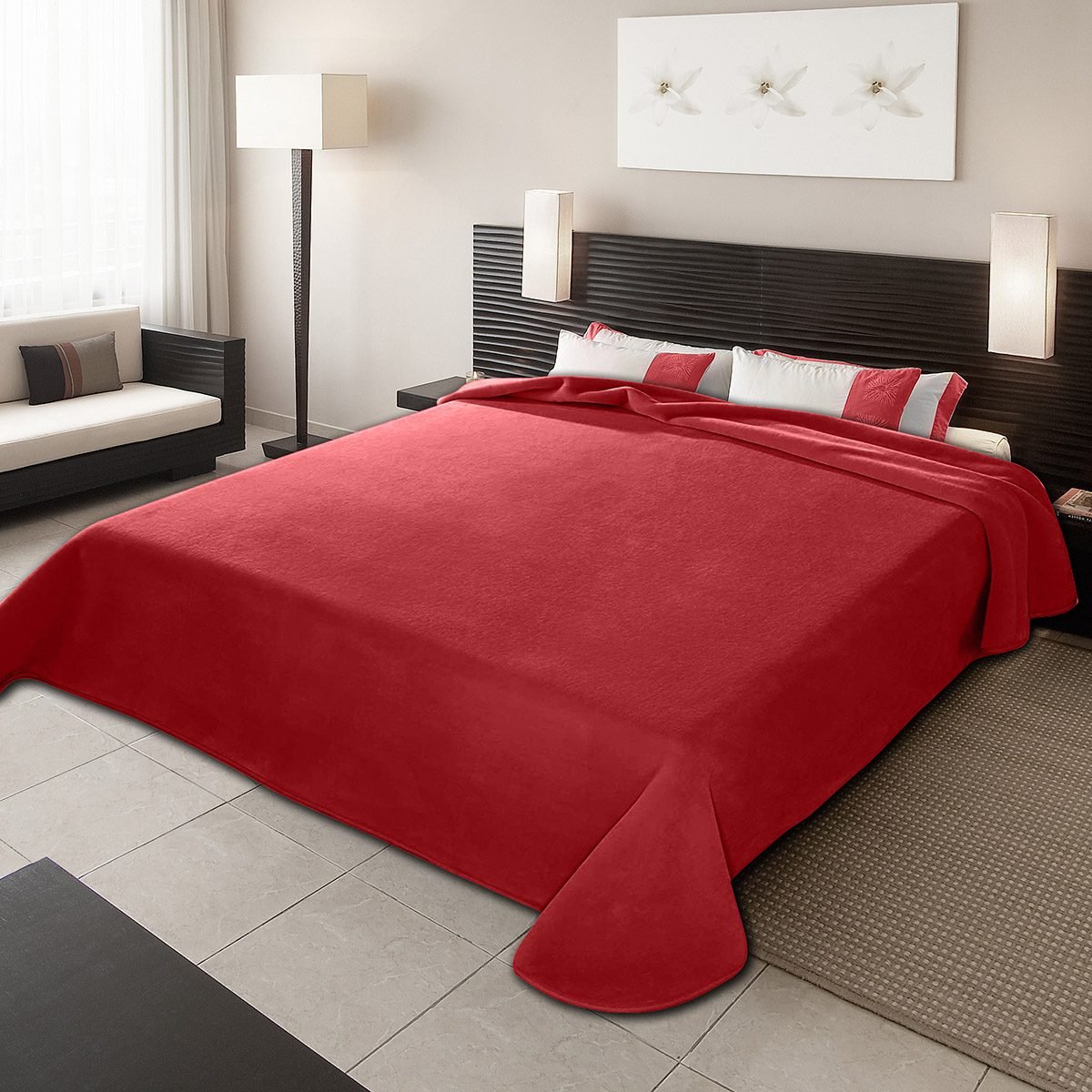 red-1200x1200 ΚΟΥΒΕΡΤΑ ΙΣΠΑΝΙΑΣ ΜΟΝΗ 160X220 BELPLA STER PLAIN RED(34) - Image 1