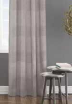 Κουρτίνα Σχ. Emelie  έτοιμη ραμμένη με κρίκους με σενίλ ρίγες 140x260cm 100% pol. - Image 2