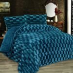 Κουβερτοπάπλωμα με εφέ Fleece 750 gsm 1940 Petrol 160X220 100% Polyester