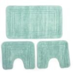 Πατάκι Μπάνιου Σετ 3 τεμ ZUCCHI 1τεμ 55X90, 2 τεμ 45X50 Light Aqua 100% Cotton