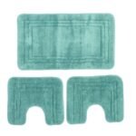 Πατάκι Μπάνιου Σετ 3 τεμ ZUCCHI 1τεμ 55X90, 2 τεμ 45X50 Petrol 100% Cotton