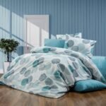 Σεντόνια Εμπριμέ Σετ 3 τεμ Κοραλία 467 160X240 Petrol 70/30 Cott/Pol