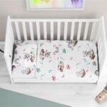 Σεντόνια Εμπριμέ Σετ 3 τεμ bebe Kitten 560 120X160 Petrol 100% Cotton
