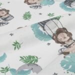 Σεντονάκι Λίκνου bebe Lion 533 80X110 Sky Blue 100% Cotton