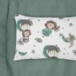 Μαξιλαροθήκη Εμπριμέ kids Lion 534 50X70 Green 100% Cotton