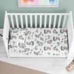 Σεντόνια Εμπριμέ Σετ 3 τεμ bebe Lion 534 120X160 Green 100% Cotton