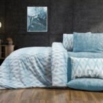 Σεντόνια Εμπριμέ Σετ 4 τεμ Ευδοξία 481 240X270 Petrol 70/30 Cott/Pol