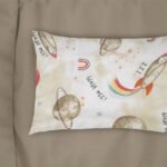 Μαξιλαροθήκη Εμπριμέ kids Spaceship 186 50X70 Beige 100% Cotton