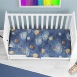 Σεντόνια Εμπριμέ Σετ 3 τεμ bebe Milky Way 185 120X160 Blue 100% Cotton