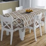 Αλέκιαστο Σετ 2 τεμ (Τραπ/λο 140X140 & Τραβέρσα 40X140) Cyclops 460 Beige 70/30 Cott/Pol