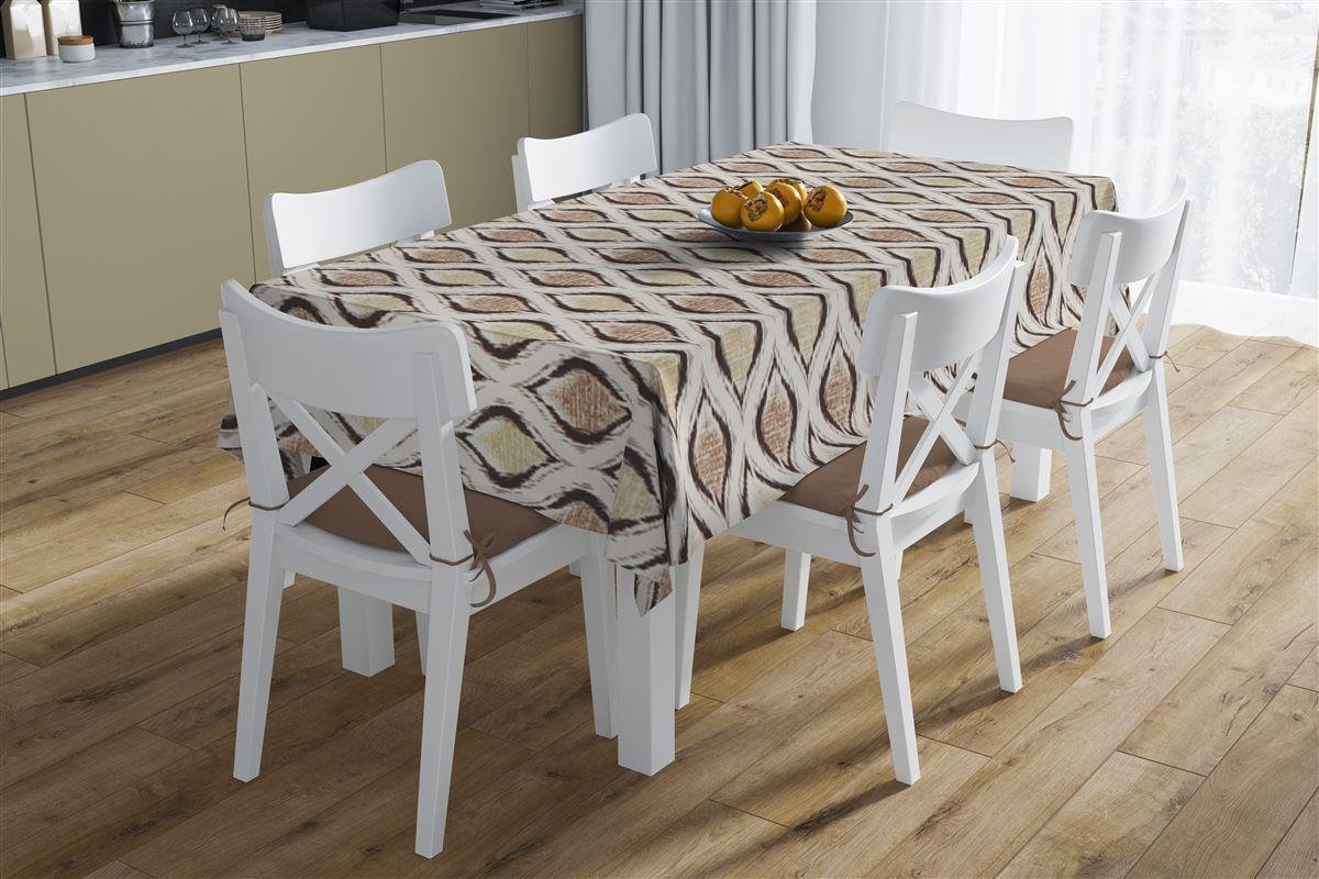 0008209_SKU_33313352002 Αλέκιαστο Σετ 2 τεμ (Τραπ/λο 140X220 & Τραβέρσα 40X220) Cyclops 460 Beige 70/30 Cott/Pol - Image 1