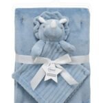 Νάνι-Πανάκι Παρηγοριάς bebe σετ 2 τεμ. Dinosaur 04 33X33 & Κουβέρτα Coral Fleece 75X100 cm Sky Blue 100% Polyester
