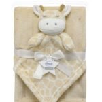 Νάνι-Πανάκι Παρηγοριάς bebe σετ 2 τεμ. Giraffe 05 33X33 & Κουβέρτα Coral Fleece 75X100 cm Beige 100% Polyester