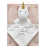Νάνι-Πανάκι Παρηγοριάς bebe σετ 2 τεμ. Unicorn 06 33X33 & Κουβέρτα Coral Fleece 75X100 cm White-Pink 100% Polyester