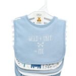 Σαλιάρα Interlock & Επένδυση Terry με Velcro bebe Σετ 6 Τεμ. Wild 23 30X20 Sky Blue 60/40 Cott/Pol